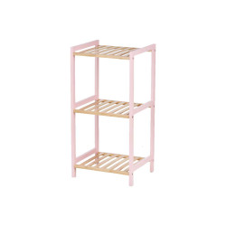 3 TIER SQUARE SHELF BAMBOO PINK