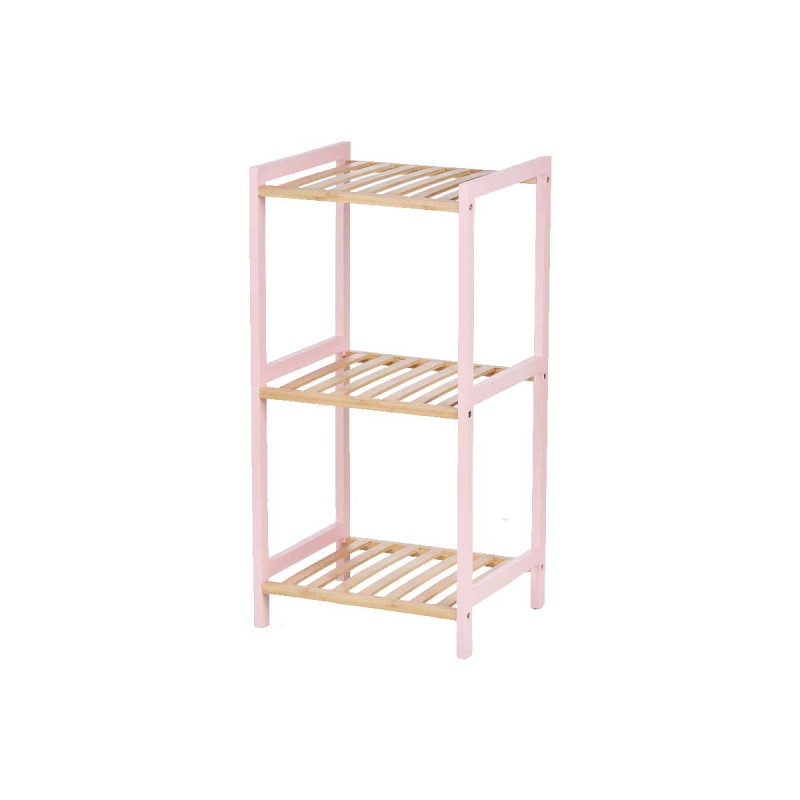 3 TIER SQUARE SHELF BAMBOO PINK