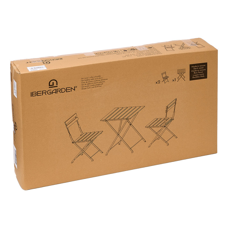 SET 3 PCS MESA 2 CADEIRAS MADEIRA ESCURA PERNAS ME