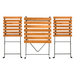 SET 3 PCS MESA 2 CADEIRAS MADEIRA ESCURA PERNAS ME