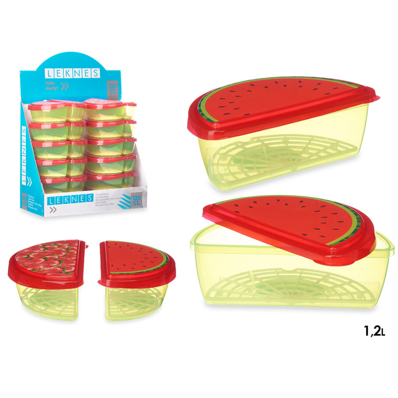 RECIPIENTE DESENHO MELANCIA E MORANGO 1.2 L