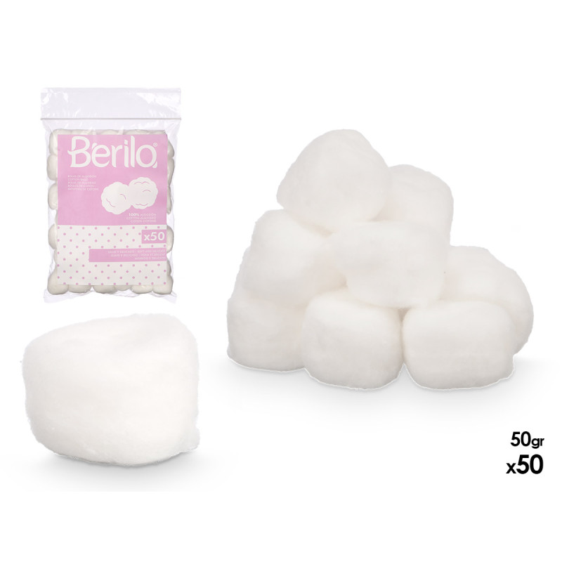 SACHET DE BOULES DE COTON 50 GRAMMES 50 UNITÉS