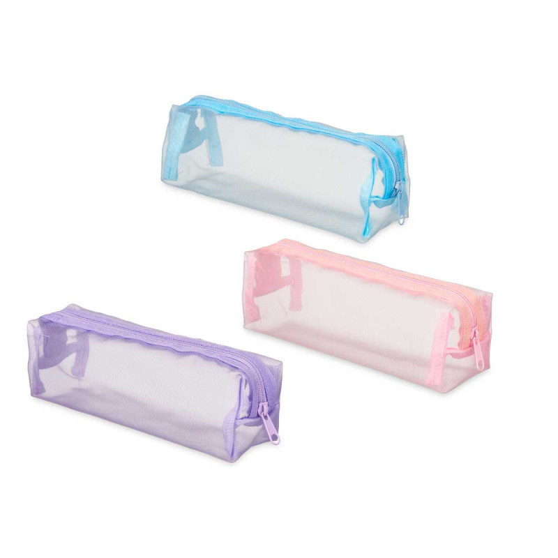 PENCIL CASE MESH NET ASSORT 3