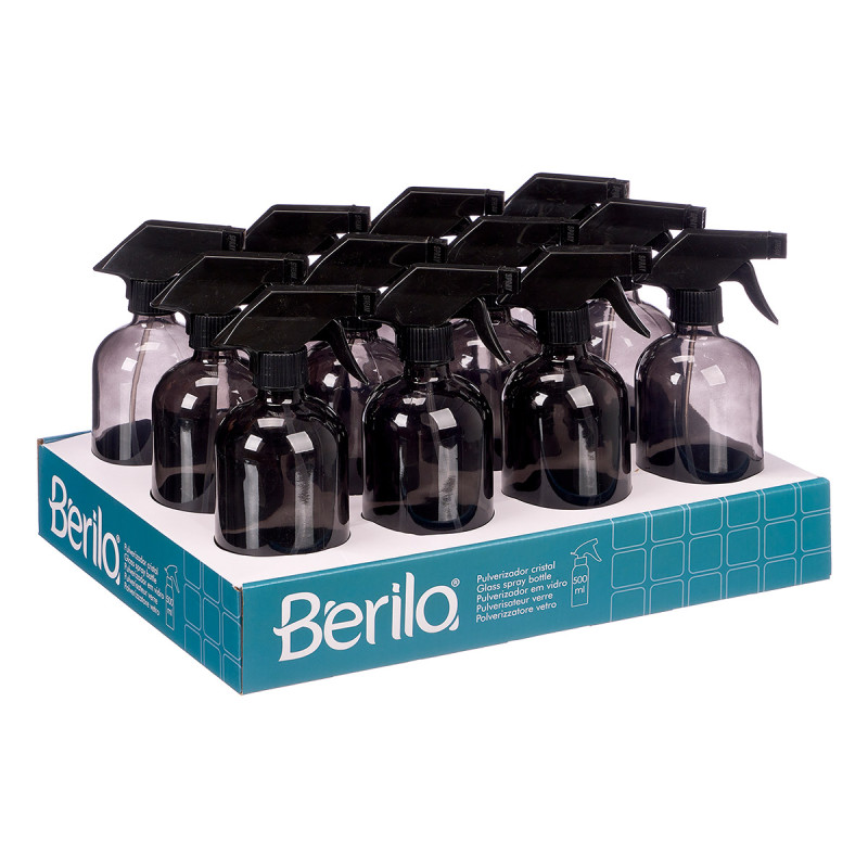 POLVERIZZATORE VETRO ROTONDO GRIGIO 500ML