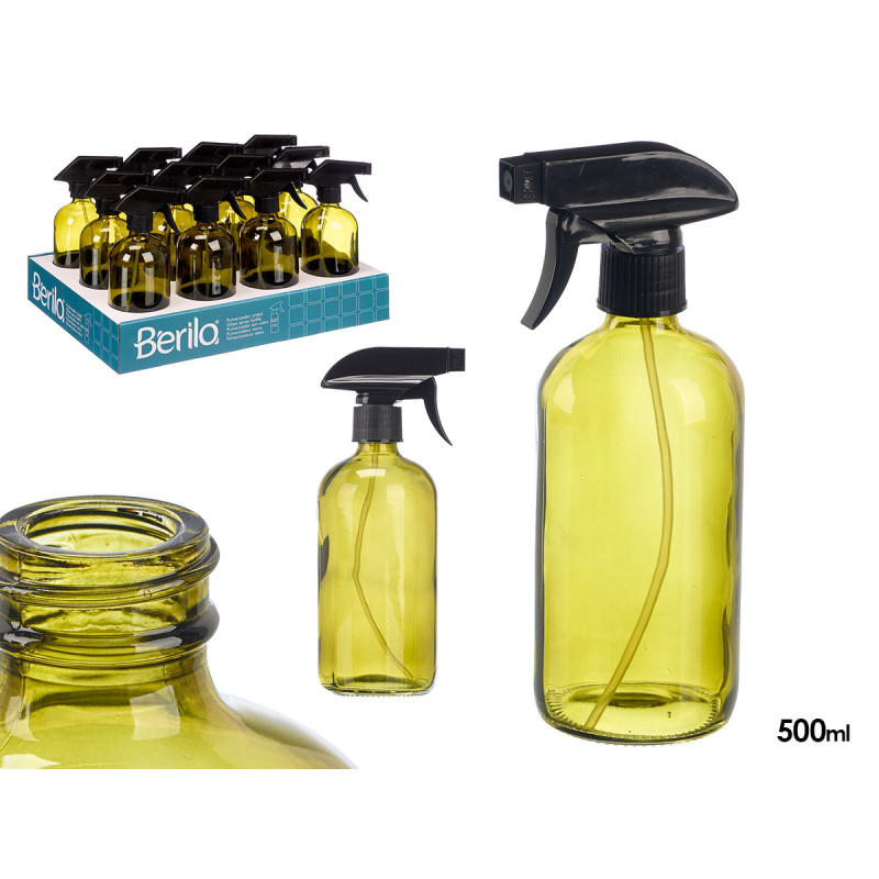 PULVERIZADOR CRISTAL REDONDO VERDE 500ML