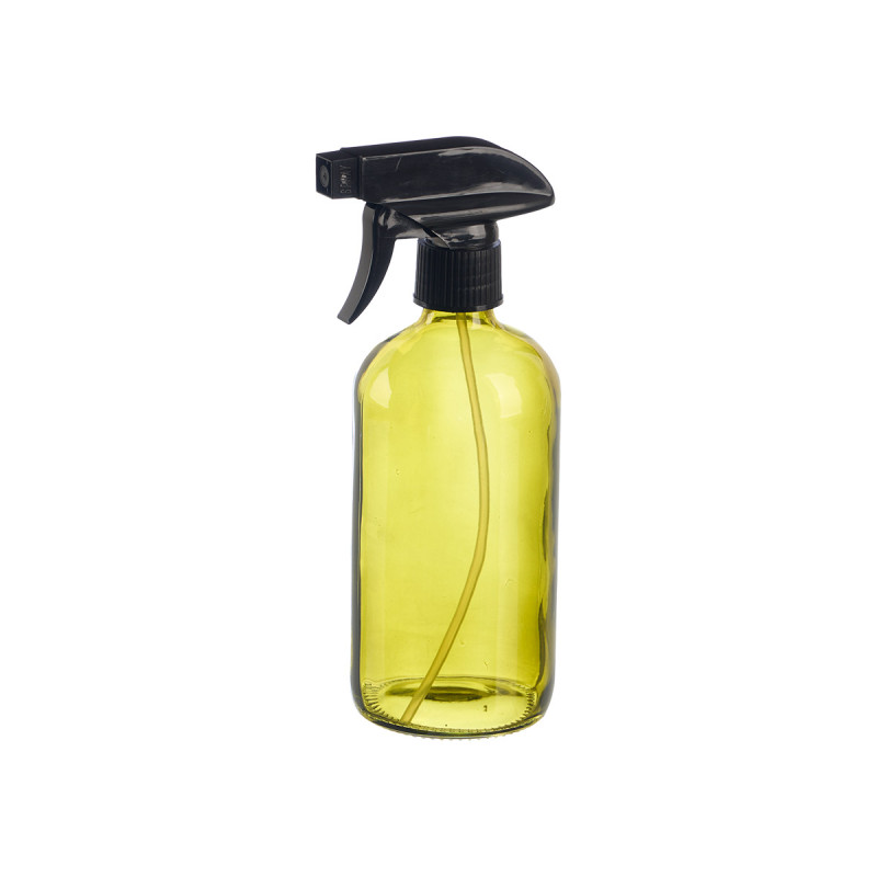 GREEN ROUND GLASS SPRAY BOTTLE 500ML