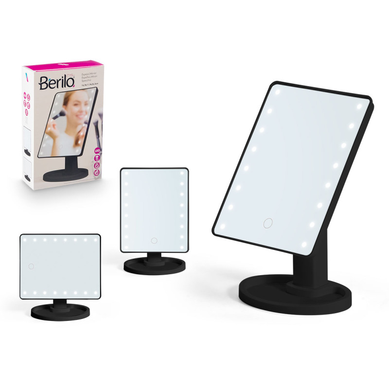 ESPEJO LED RECTANGULAR BAÑO NEGRO