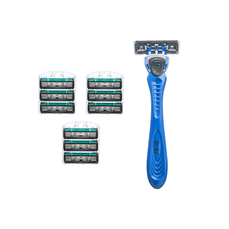 MAQUINILLA AFEITAR 10 RECAMBIOS 3 HOJAS AZUL