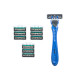 RASOIR 10 RECHARGES 3 LAMES BLEU