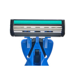 RASOIO BLU CON 10 LAME DI RICAMBIO 3 LAMETTE