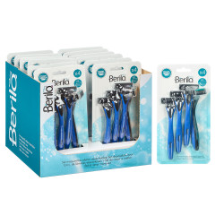 SET 4 MAQUINILLAS AFEITAR 3 HOJAS AZUL