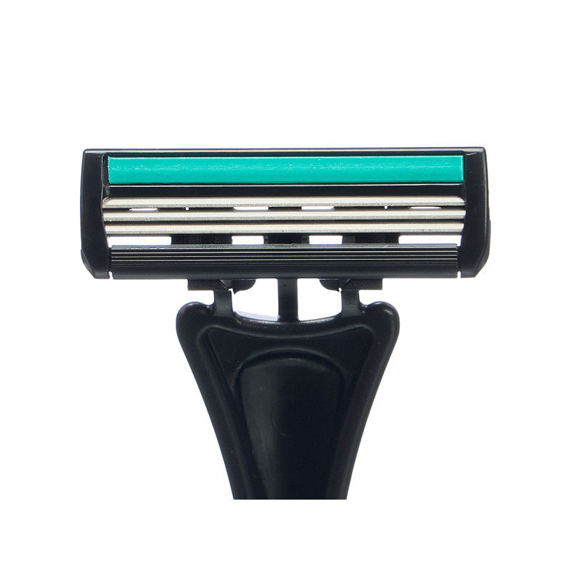 SET OF 4 RAZORS WITH 3 BLADES BLUE