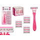 MAQUINA DEPILATORIA ROSA 10 RECARGAS 3 FOLHAS