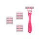 RAZOR WITH 4 REPLACEMENT CARTRIDGES 10 BLADES PINK