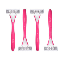 SET OF 4 RAZORS WITH 3 BLADES PINK