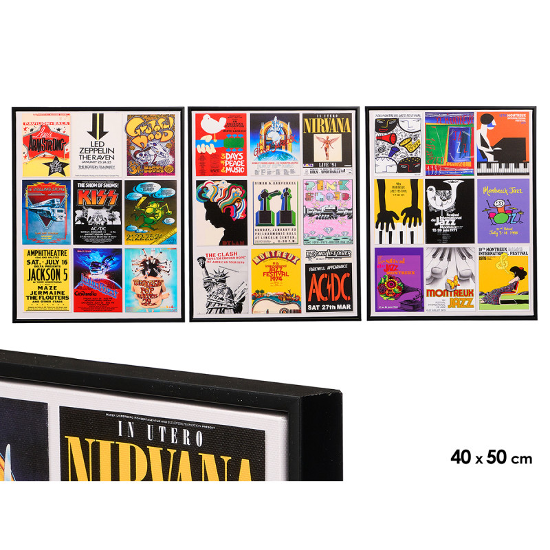 QUADRO MUSICA ASS 3 40X50CM