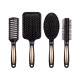 SET 4 BLACK GOLD HAIR BRUSHES