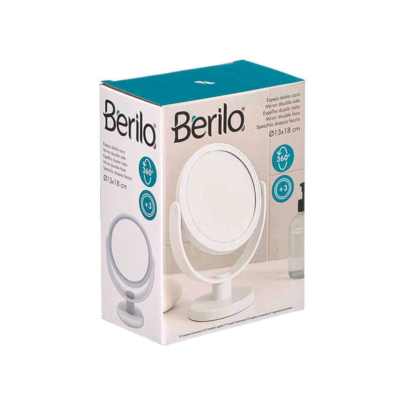 STAND MIRROR DOUBLE SIDE WHITE