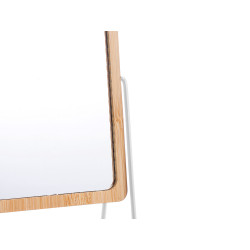 ESPELHO BAMBU SUPORTE METAL BRANCO