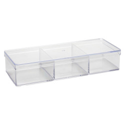 CAJA ORGANIZADORA 3 HUECOS TAPA TRANSP