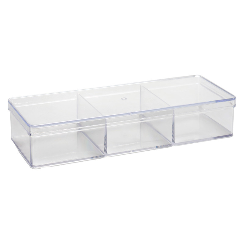 CAJA ORGANIZADORA 3 HUECOS TAPA TRANSP