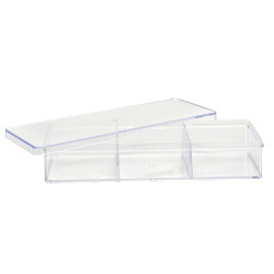 CAJA ORGANIZADORA 3 HUECOS TAPA TRANSP