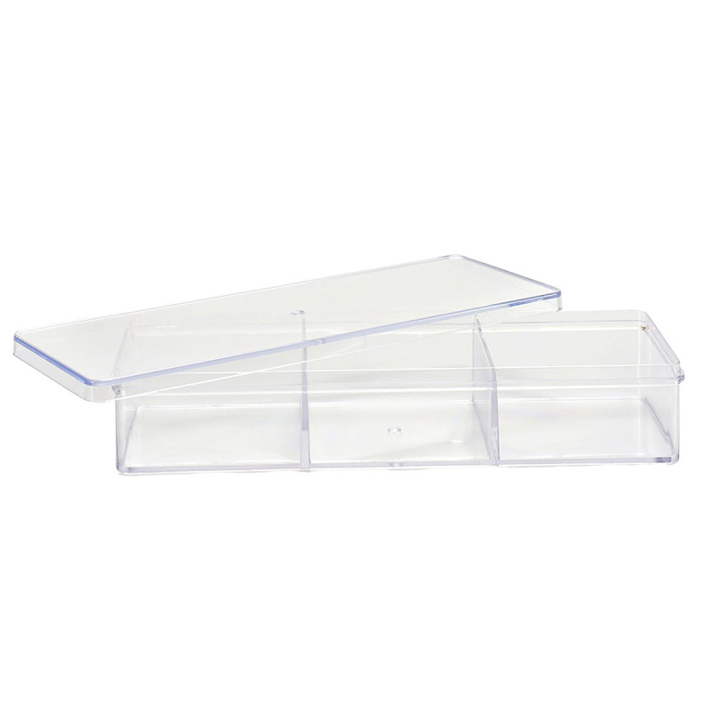ORGANIZER BOX 3 DEPART WITH TRANSP LID