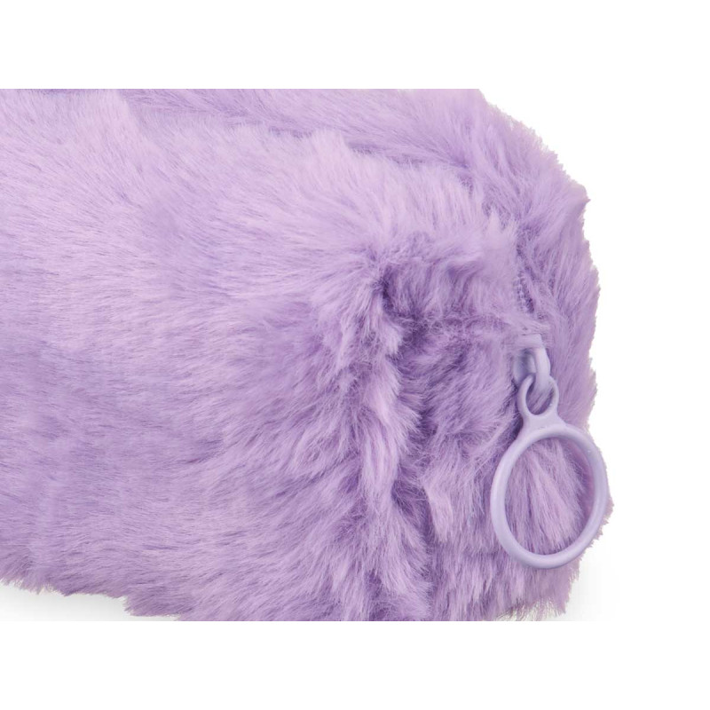 PENCIL CASE RECTANGULAR POMPOM ASSORT 4