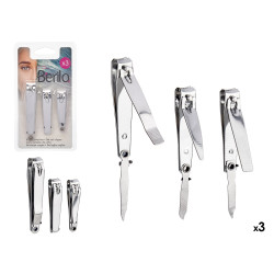 SET OF 3 NAIL CLIPPERS SILVER COLOR