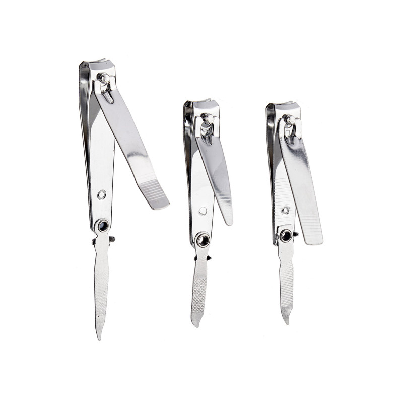 SET OF 3 NAIL CLIPPERS SILVER COLOR