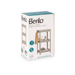 ESTANTERIA PLASTICO GRIS 3 BALDAS 70,5CM