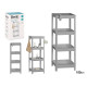 ETAGERE PLASTIQUE GRIS 4 ETAGERES 100CM 