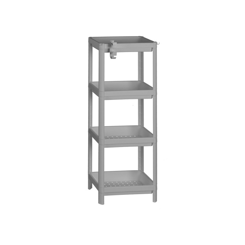 ESTANTE PLÁSTICO CINZETO 4 PRATELEIRAS 100CM 