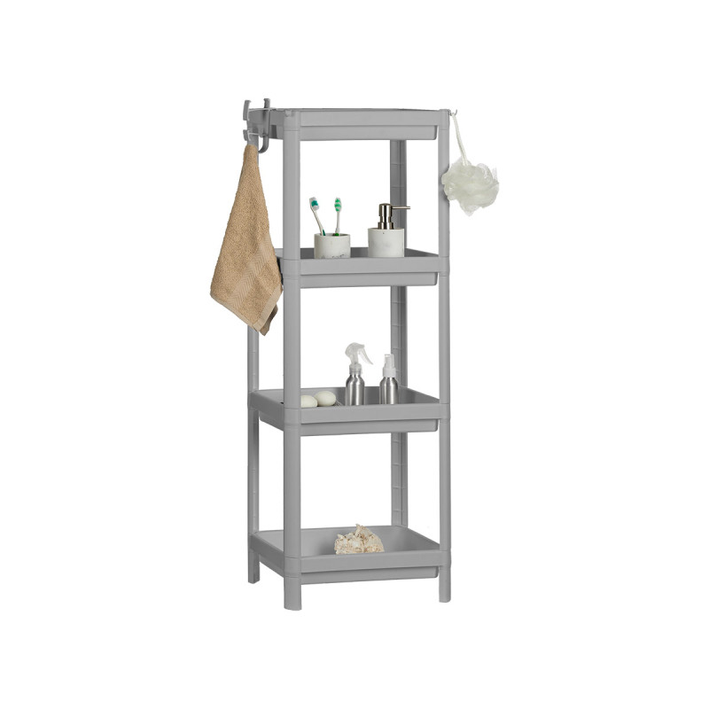 LIBRERIA PLASTICA GRIGIO 4 MENSOLE 100CM