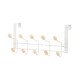 METAL HANGER 10 WHITE WOODEN HOOKS 
