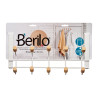CABIDE DE PORTA EM METAL 10 GANCHOS MADEIRA BRANCO