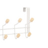 PERCHA METAL 10 GANCHOS MADERA BLANCO
