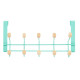 METAL HANGER 10 MINT WOODEN HOOKS 