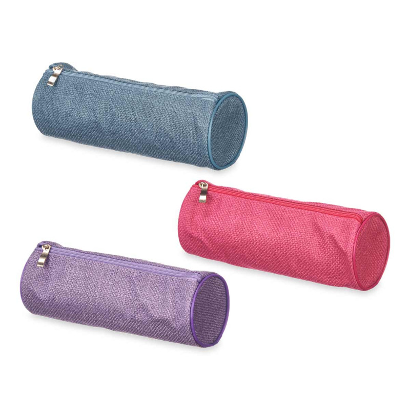 TROUSSE CYLINDRIQUE EN TOILE DE SAC ASSORT 4
