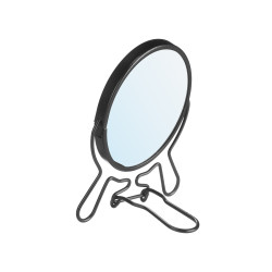 MIROIR DOUBLE FACE GROSSISSANT 9,5 CM NOIR