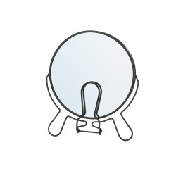 DOUBLE-SIDED MAGNIFYING MIRROR 14,5 CM BLACK