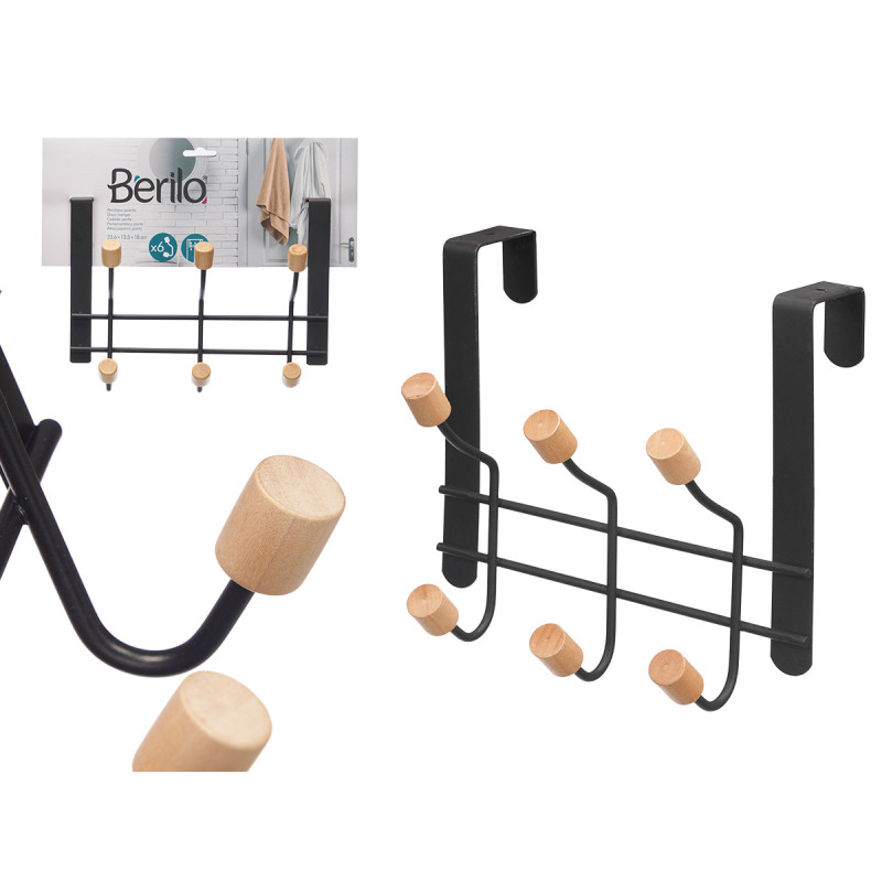 HANGER 6 BLACK DOOR KNOBS