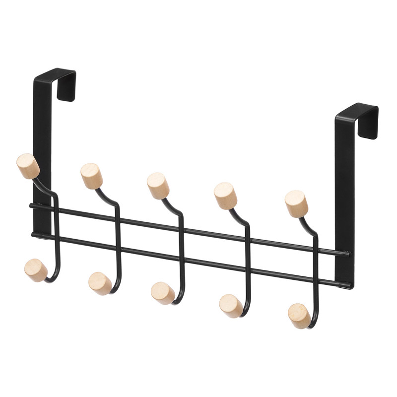 PERCHA 10 POMOS PUERTA NEGRA