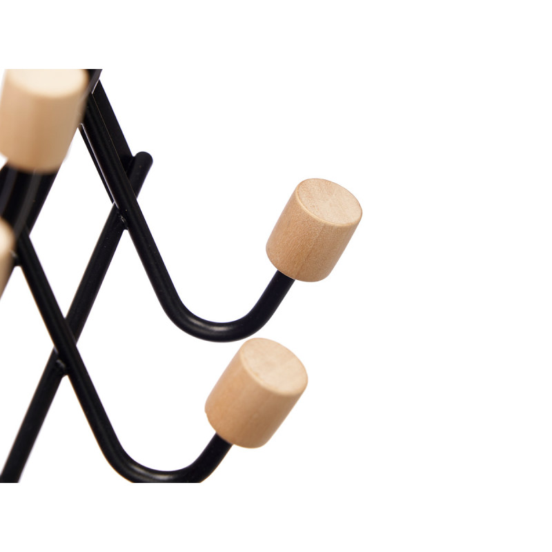 PERCHA 10 POMOS PUERTA NEGRA