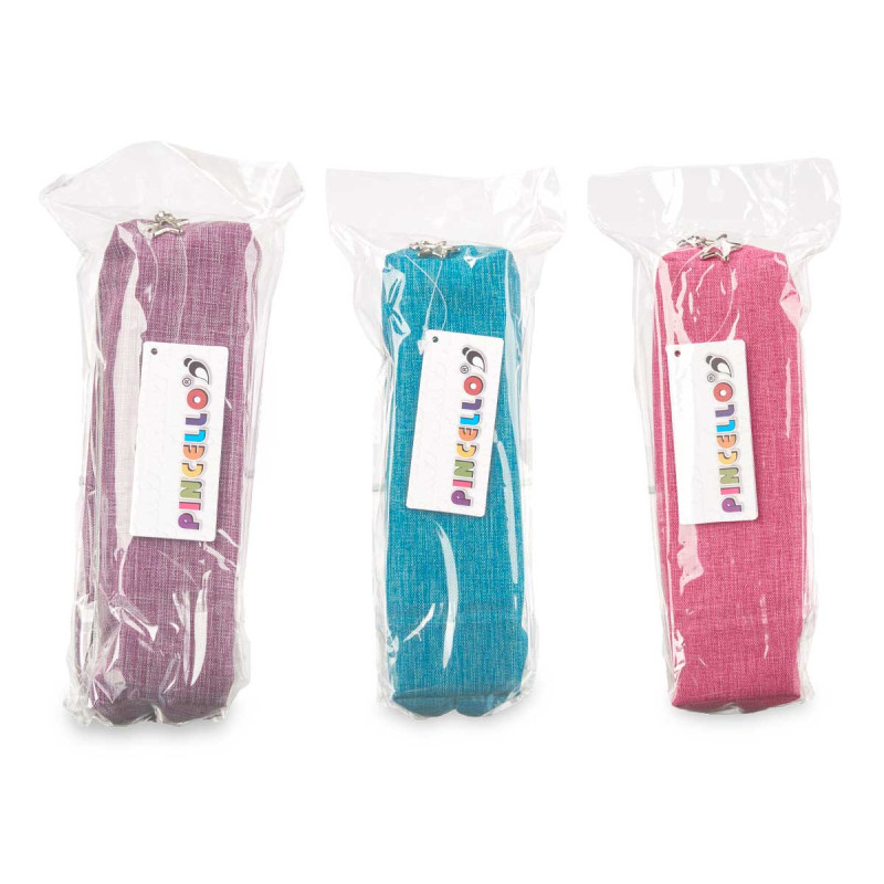 PENCIL CASE SACKCLOTH ASSORT 3 SMALL