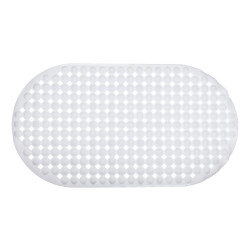 WHITE ANTI-SLIP BATHROOM MAT 66X37CM
