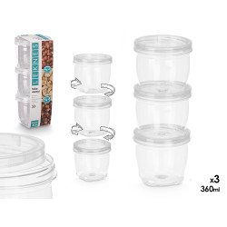SET 3 POTS PLASTIQUE 360ML