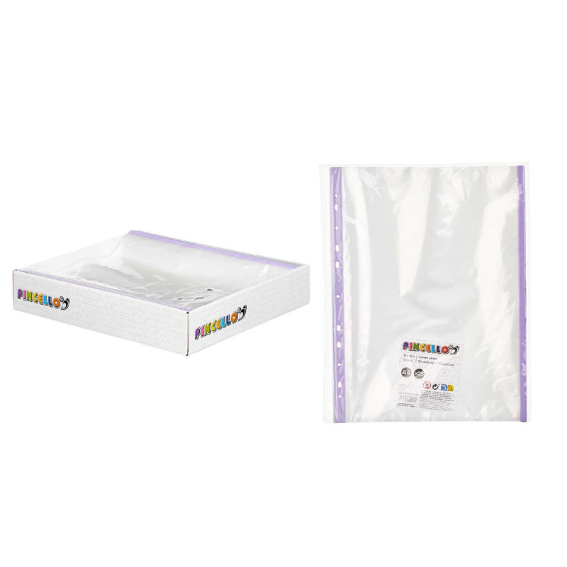 SET 25 FUNDAS TRANSPARENTES COLOR FOLIO