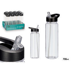 GARRAFA PLASTICO DESPORTIVA 700ML PRETA