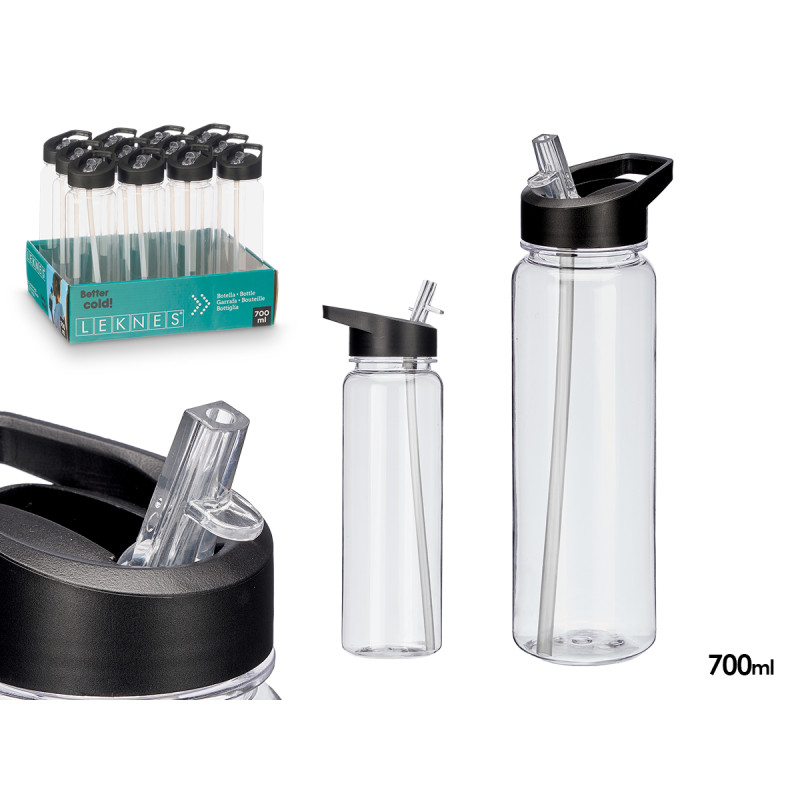 BOTTIGLIA PLASTICA SPORTIVA 700ML NERA